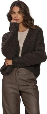 Knit-ted Dames Truien vesten Becky Cardigan - Dames - Vesten - Bruin - XL - Leer - Truien & Vesten