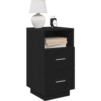 vidaXL Mesillas De Noche 2 Uds Con 2 Cajones Negro 36x36x68 Cm Vidaxl