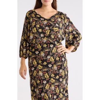 Renee C Floral Back Keyhole Top in Black at Nordstrom Rack, Size 3 X