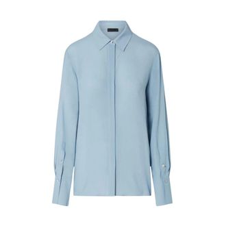 Liu Jo Camicia in Crepe de Chine - - Blouses & Shirts - Donna - Blu - L
