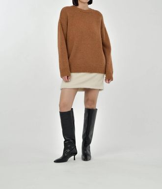 Paper Label Goldie Crew Neck Sweater In Brown