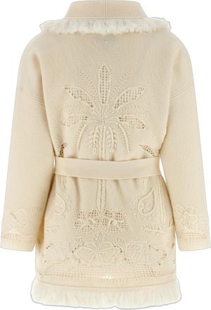 Alanui Womens White Virgin Wool Cardigan Clothing