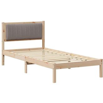 vidaXL Estructura De Cama Con Cabecera Tapizada Taup&eacute; 90 X 190 Cm Vidaxl