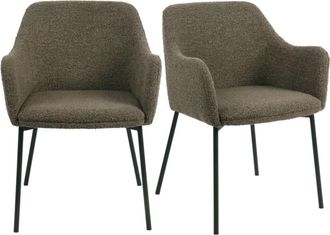 Moloo de comedor de tela boucl&eacute; color topo (x2)