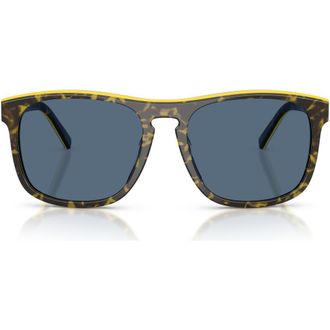Ferrari 57mm Square Sunglasses in Grey Havana/yellow/Dark Blue at Nordstrom