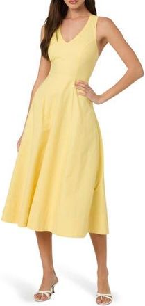 ASTR the Label Cross Back Sleeveless Midi Dress in Daisy at Nordstrom Rack, Size X-Large