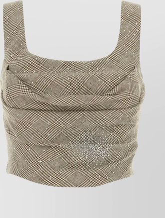 Giuseppe Di Morabito square neckline sleeveless cropped top