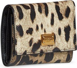 Dolce & Gabbana Womens Wallet Leopard-Print Dauphine Calf Leather Multicolour & Purses