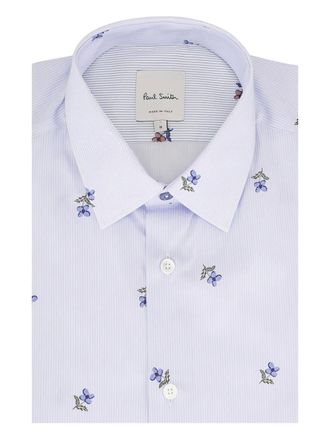 Paul Smith striped floral shirt - men - Cotton - 16 - Blue