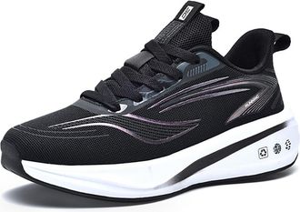 Generic Eestfy Unisex Athletic Trainers Lightweight Breathable Sneakers Cushioned Sole for Jogging and Daily Sports Full Size Range,Black,6.5 UK