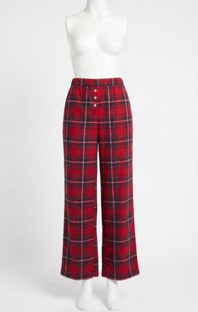 Z Supply Hangout Plaid Lounge Pant In Red