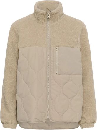 Kaffe KAgracelyn Jas - Dames - Fleece jassen - Beige - M - Polyester - Fitness