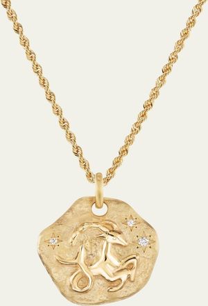 Aaryah 18K Yellow Gold Large Diamond Zodiac Pendant Necklace