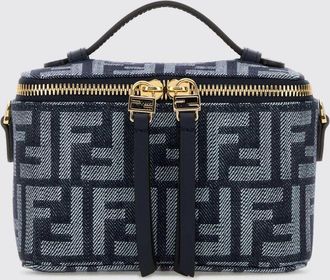 Fendi Borsa Vanity Fendi in denim con monogram FF jacquard