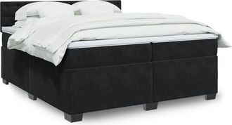 vidaXL Cama Box Spring Con Colch&oacute;n Terciopelo Negro 200x200 Cm Vidaxl
