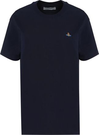 Vivienne Westwood Classic T-shirt Multicolour Orb - Dames - T-shirts - Blauw - S - Katoen - Tops