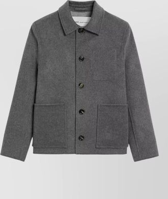 Ami cashmere wool single-breasted coat