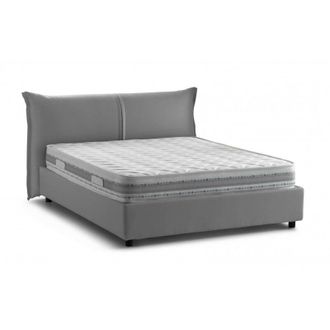 Dmora Talamo Italia Letto matrimoniale Clelia, 100% Made in Italy, Apertura frontale, con materasso 160x190 Cm incluso, Grigio, con imballo rinforzato