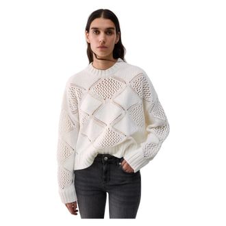 Liu Jo Wf6286Ma37R Maglia Girocollo - - Knitwear - Donna - Bianco - M
