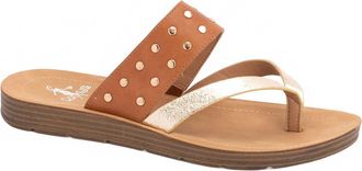 Corkys Footwear Womens Good Luck Sparkling Thong Sandals In Cognac