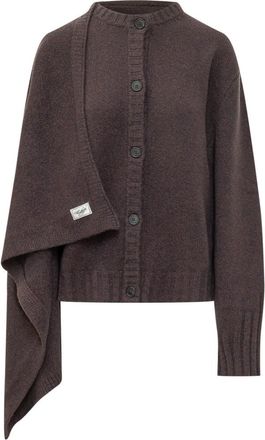 The Attico Brown Knitted Round Neck Cardigan