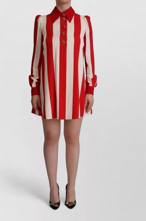 Dolce & Gabbana striped long-sleeve mini shirt dress