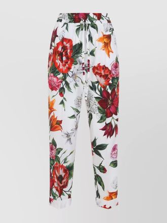 Dolce & Gabbana elasticated waist floral print trousers