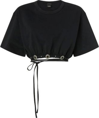 Pinko Pinko, Tops, Dames, Zwart, S, Katoen, Ariano T-shirt