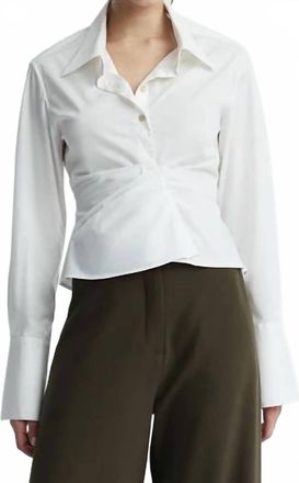 Anna Quan Thea Twist Shirt In Swan