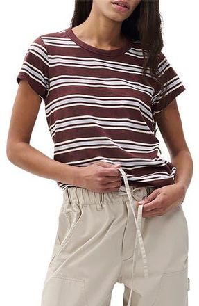 Rag & Bone The Slub Stripe T-Shirt in Brown Blue Multi at Nordstrom Rack, Size Medium
