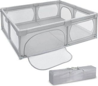 OEM Moby-system Parque De Beb&eacute; Plegable 200 X 180 X 68 Gris Con Base Antideslizante, Estable, Protecci&oacute;n Impermeable Al Agua, Bolsa De Transporte