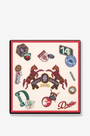 Drôle de Monsieur Besticktes Tuch aus Canvas mit Fantasiemotiv Le Foulard Racing