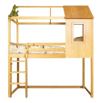 Muemue Cama alta madera pino 189.5x197x97 cm