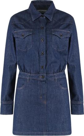 A.P.C. Mini Denim Jurk - Dames - Korte kleedjes - Blauw - XS - Denim - Kleedjes