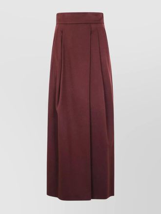 Max Mara camel wool pleated maxi skirt