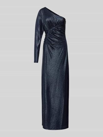Lauren Ralph Lauren One-Shoulder-Abendkleid mit Effektgarn Modell SAKINA in Dunkelblau, Gr&ouml;&szlig;e 40