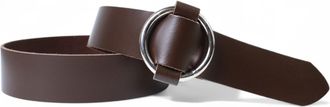 Fronhofer Genuine Leather Belt with Ring Buckle, 1.6 inches, Size:waist size 35.5 inch (90 cm), Color:Dark brown