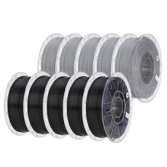 OEM Filamento Pla Para Impresoras 3d, Impresi&oacute;n De Alta Velocidad, Reconocimiento Autom&aacute;tico De Color, 5 Colores: Negro Y 5 Colores: Gris