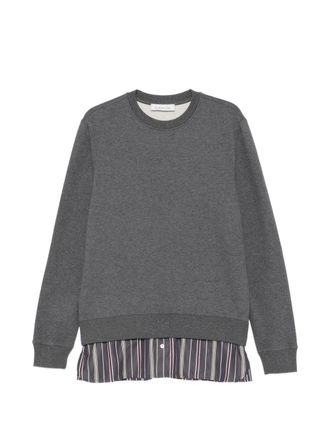 Lanvin Layered Hem Striped Silk-Nylon Sweater