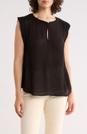 Elie Tahari Cap Sleeve Shirred Top in Black at Nordstrom Rack, Size X-Small
