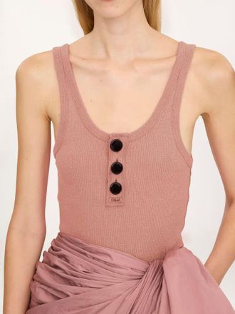Chlo&eacute; Ribbed Knit Tank Top - Pink