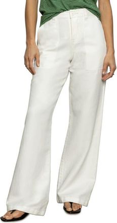 Sanctuary Wide Leg Linen Blend Pants in Bleached White at Nordstrom, Size 26