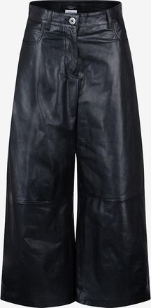 Max Mara Verk&uuml;rzte weite Hose aus Nappaleder Blanc