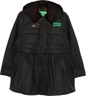 Ganni X Ganni Peplum Waxed Coat