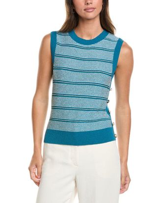 St. John Crew Side Placket Wool-Blend Tank