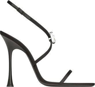 Saint Laurent Harlow Sandalen - Dames - Sandalen met hakken - Zwart - 36 EU - Satijn - Schoenen