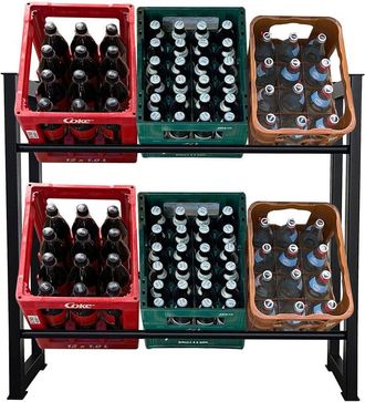 Quick-Star Quick-star - Getr&auml;nkekistenregal 104x30x90cm F&uuml;r 6 K&auml;sten Getr&auml;nkekistenhalter Standregal