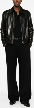 Tom Ford Mens Jacket Lambskin Black