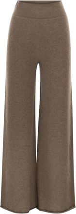 VANIS&Eacute; Wijde Gebreide Broek - Dames - Wijde Broeken - Bruin - L - Kasjmier - Broeken