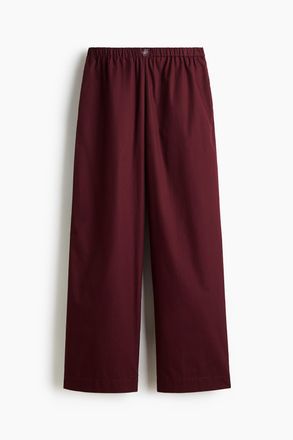 H&M Hose aus Baumwollpopeline - Weinrot